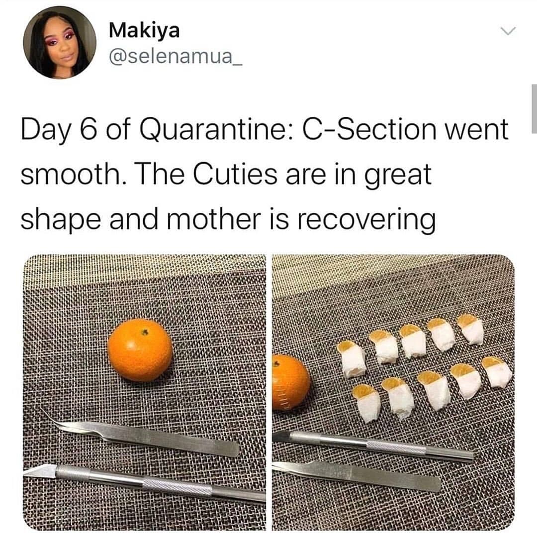 Funny Quarantine Memes and CoronaVirus Joke Orange Surgery Social Distancing Covid19 Makeup Forever