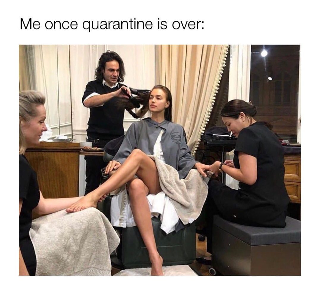 Funny Quarantine Memes and CoronaVirus Joke Self Care Salon Social Distancing Covid19 Girlzzzclub
