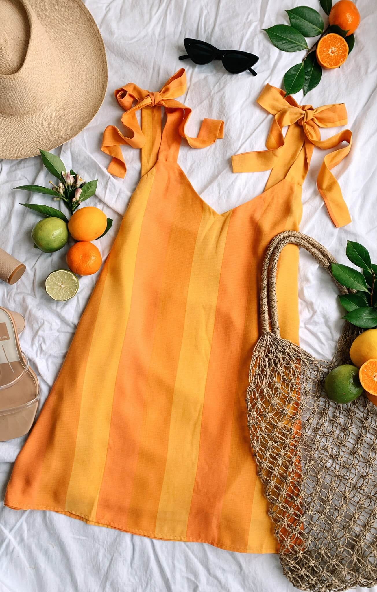 Summer Outfits Sundresses Beach Casual Sunkissed Stripe Orange Dress Show Me Your Mumu (1)
