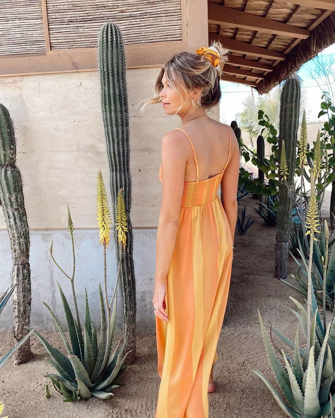 Summer Outfits Sundresses Beach Casual Sunkissed Stripe Orange Midi Dress Show Me Your Mumu 2 (1)