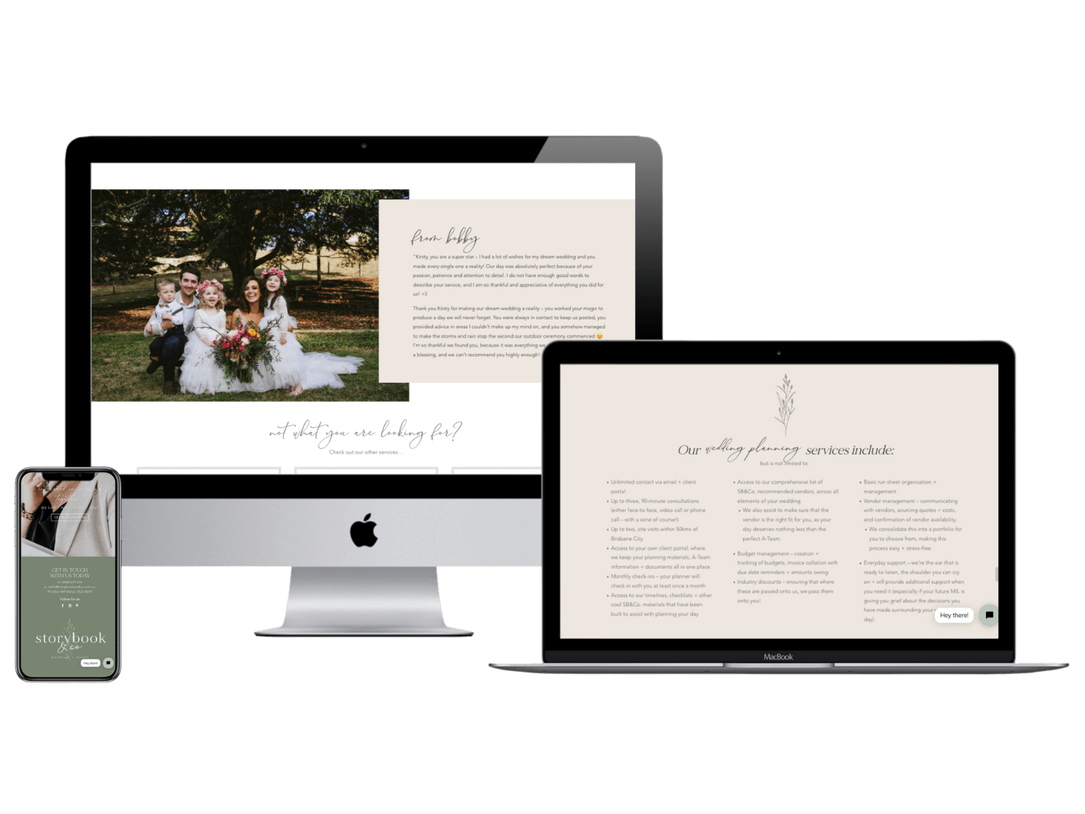Custom Branding for Wedding Planners Website Web Designer Australia SB&Co