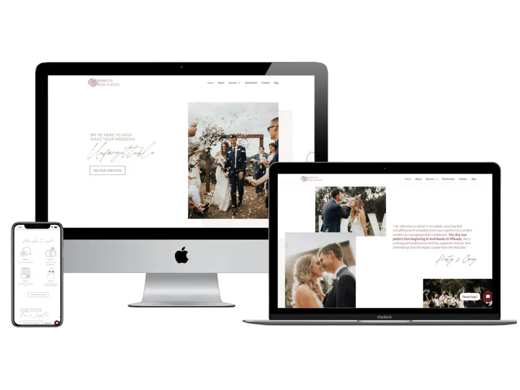 Custom Website Design for Wedding Planners Web Designer Australia WRE
