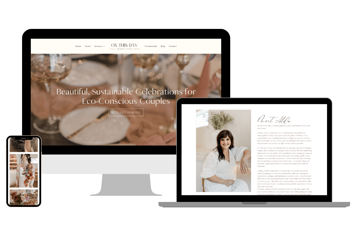 Web Designer for Wedding Planners Event Stylists Website In A Day On This Day Weddings