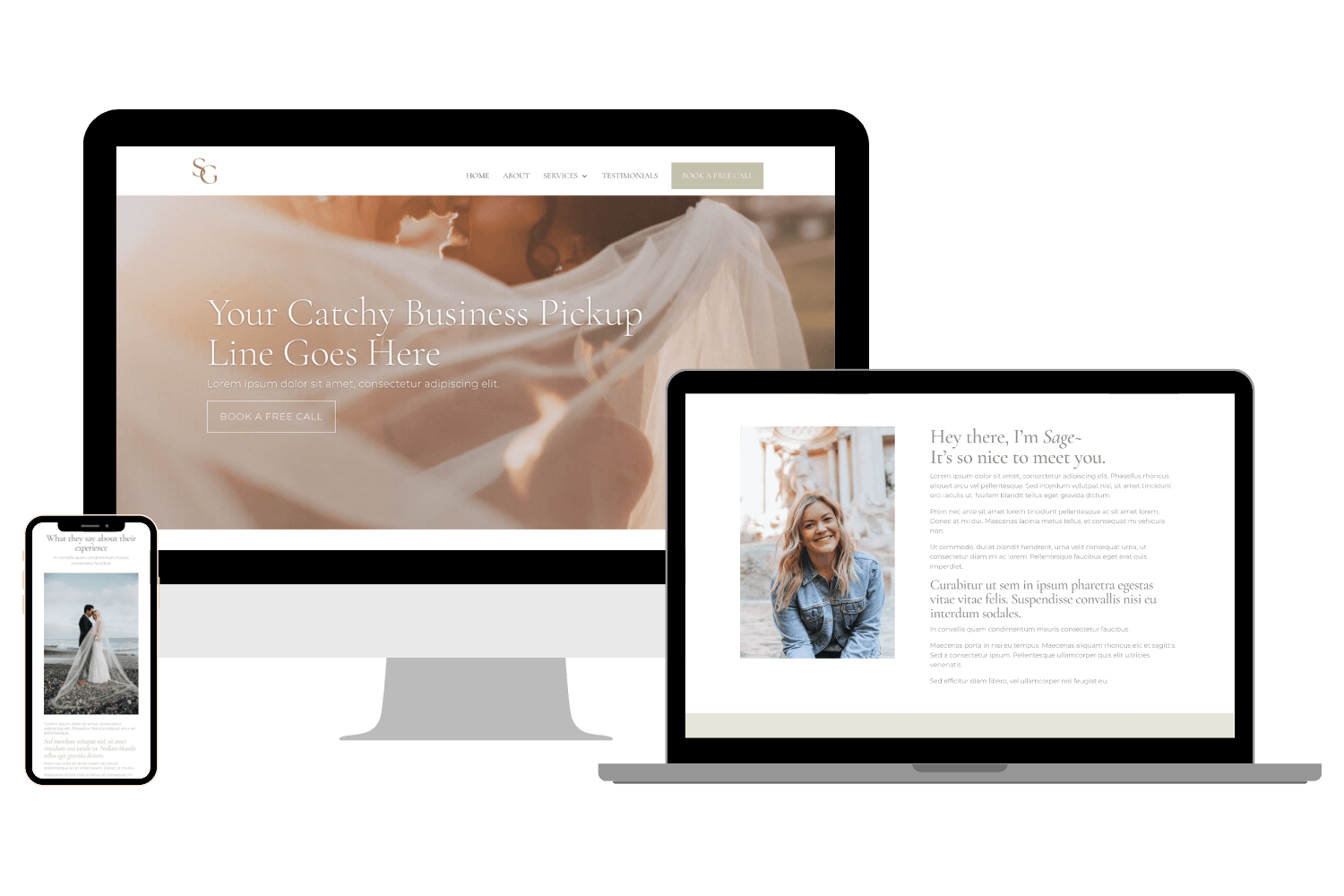 Wedding Planner Event Stylist Website Design Done for You Templates Australia Sage