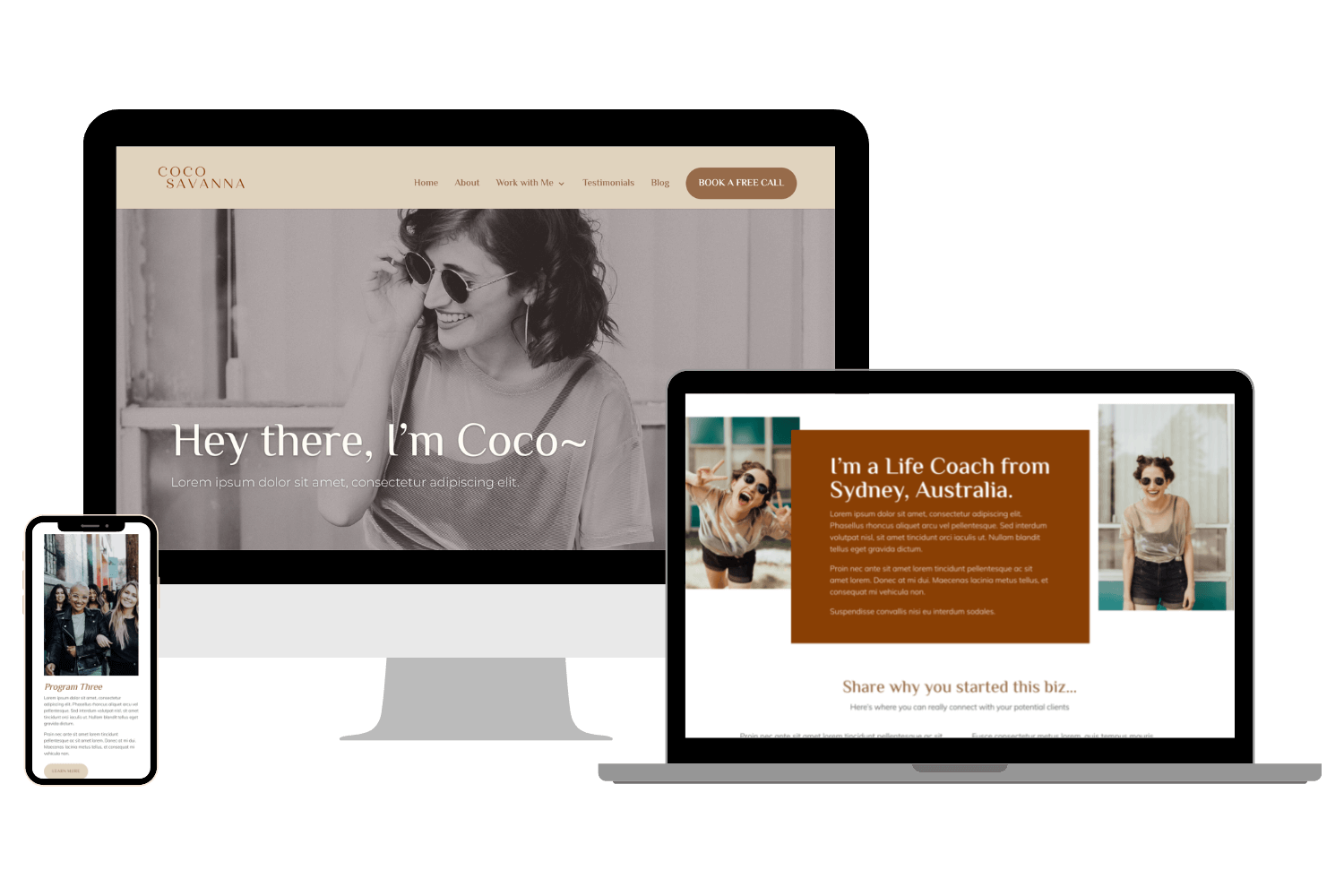 WordPress Website Templates for Life Coaches Business Mentors Done for You Coco 2