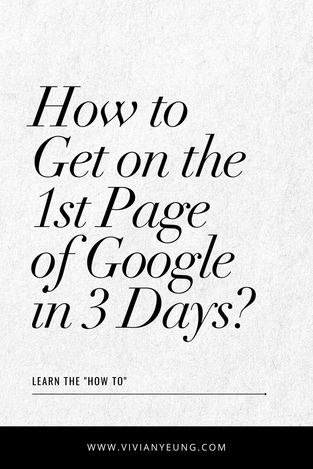 How to Get On The First Page of Google In 3 Days Best SEO Tips and Tricks