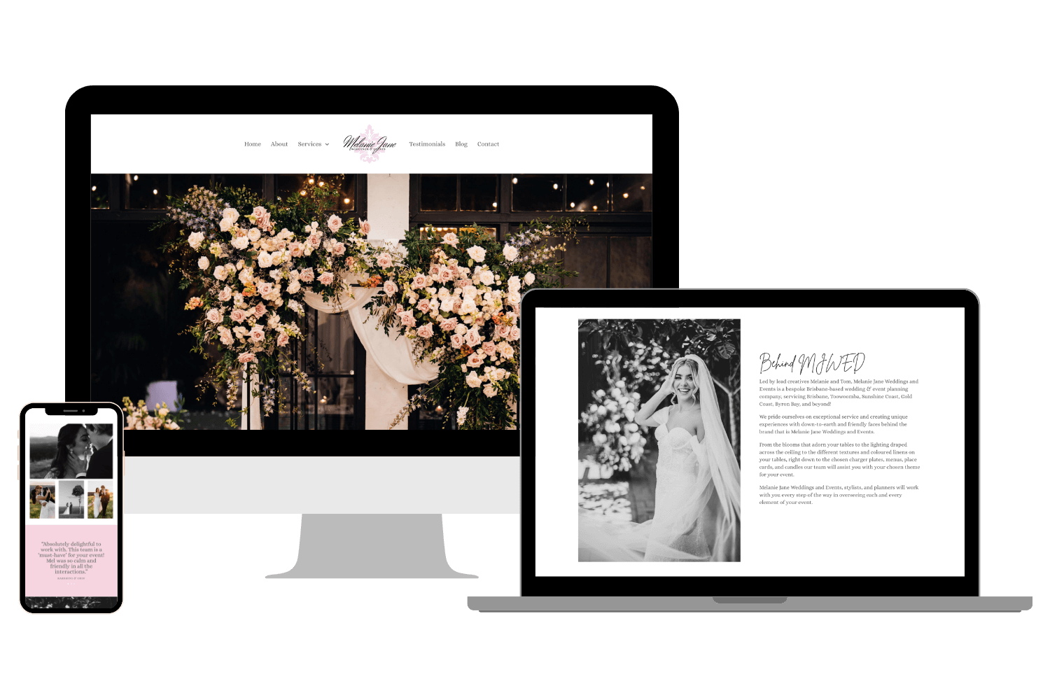 Bespoke Event Stylist Website Project WordPress Designer Australia MJWED Vivian Yeung