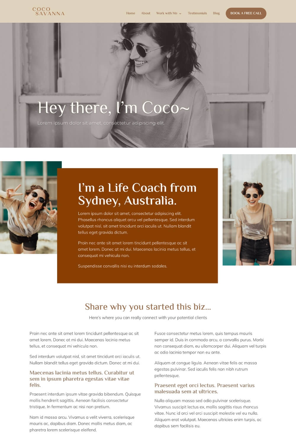 WordPress Website Templates for Life Coaches Business Mentors Done for You Coco